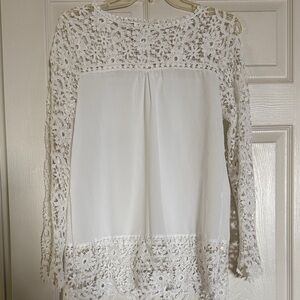 Elegant Cream Lace Women's Top